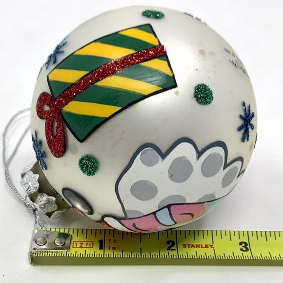 Romero Britto 2004 Christmas Santa & Presents Glass Ball Decorated Ornament - Picture 11 of 11